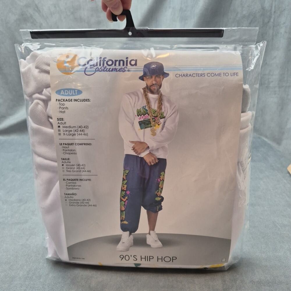 90s Hip Hop Mens Costume Cosplay California Costumes Size Medium 40-42
